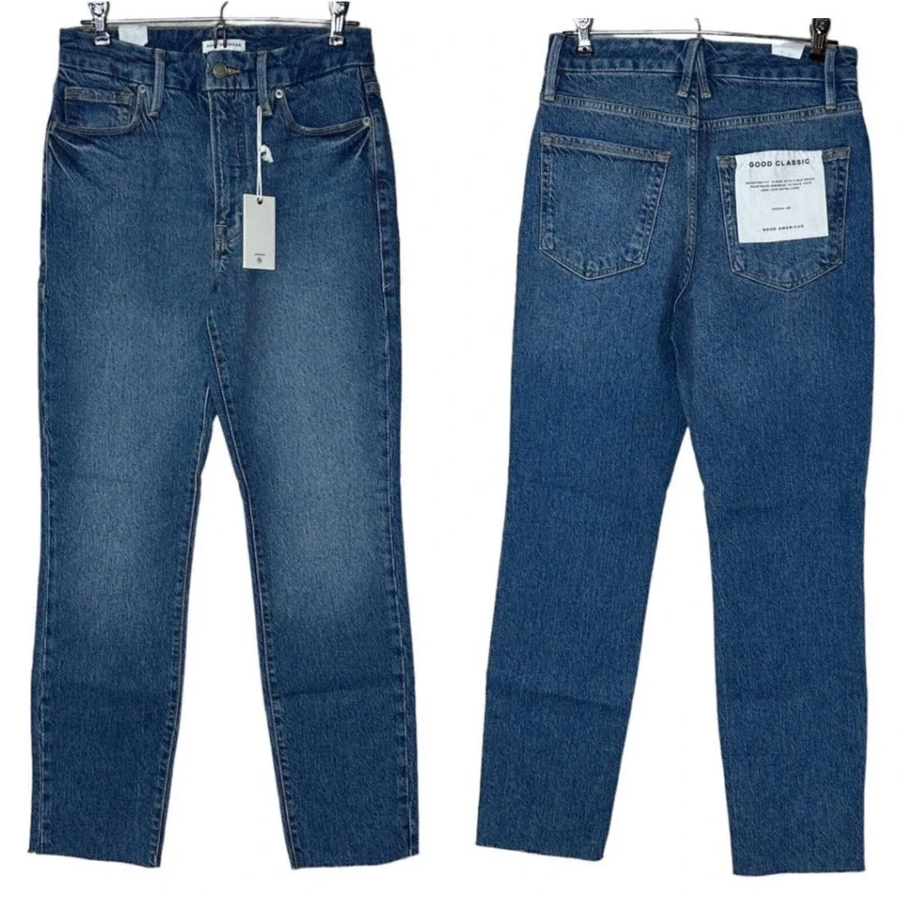Good American Good Classic Jeans High Rise Skinnyish Fit Women’s 4/27 Blue NWT - Picture 1 of 12
